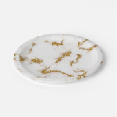 マーブルエレガントラグジュアリー金ゴールドデザイン ペーパープレート (アングル)