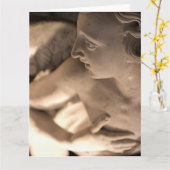 マーブルエンジェル彫刻プリント カード (黄色い花)