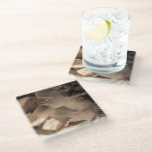 マーブルエンジェル彫刻プリント ガラスコースター (アングル)