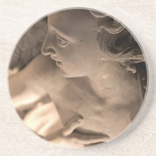 マーブルエンジェル彫刻プリント コースター (正面)