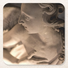 マーブルエンジェル彫刻プリント スクエアペーパーコースター
