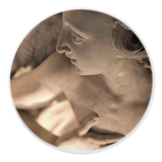 マーブルエンジェル彫刻プリント セラミックノブ (正面)