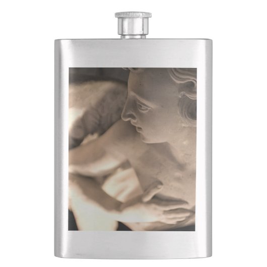 マーブルエンジェル彫刻プリント フラスク (正面)