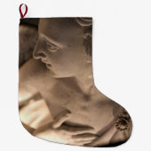 マーブルエンジェル彫刻プリント ラージクリスマスストッキング (正面)