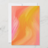 マーブルオレンジピンクタイポグラフィ結婚抽象芸術 招待状 (裏面)