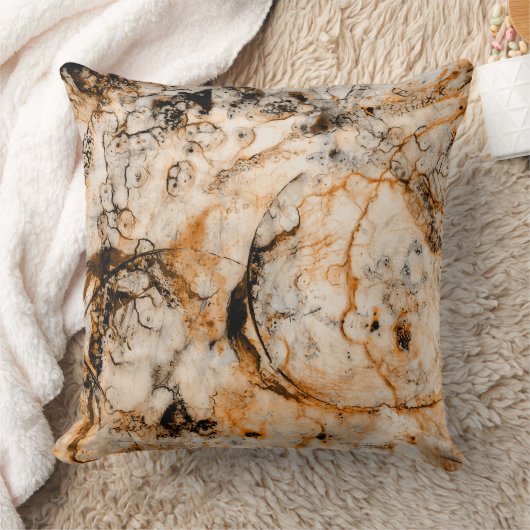 マーブルオーガニック抽象芸術ブルーグリーンブラックスローPi クッション (ブランケット)