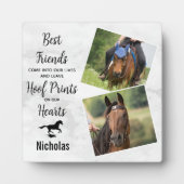 マーブルカスタムエクイン写真コラージュ 馬のメモリアル フォトプラーク (正面)