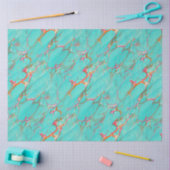 マーブルカラフルターコイズフェイクデカップクラフト 薄葉紙 (クラフト)