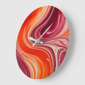 マーブルカラフル紙アートウォールクロック ラージ壁時計 (傾斜)