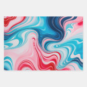 マーブルカラフル紙アートラッピング紙シート ラッピングペーパーシート (正面2)