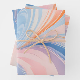 マーブルカラフル紙アートラッピング紙シート ラッピングペーパーシート