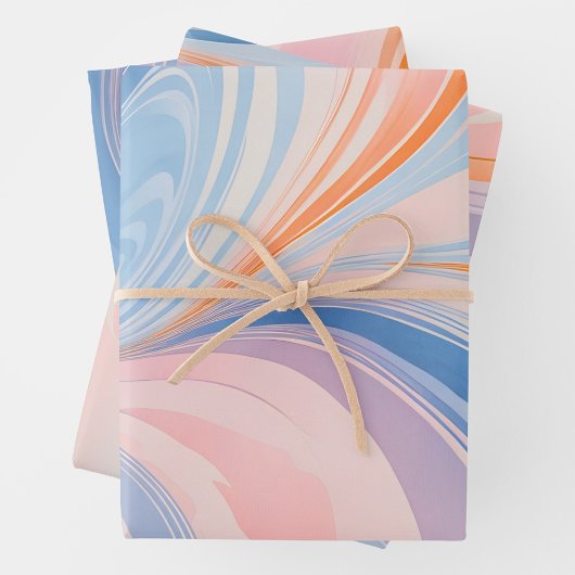 マーブルカラフル紙アートラッピング紙シート ラッピングペーパーシート