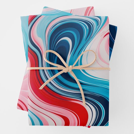 マーブルカラフル紙アートラッピング紙シート ラッピングペーパーシート