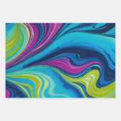 マーブルカラフル紙アートラッピング紙シート ラッピングペーパーシート (正面2)
