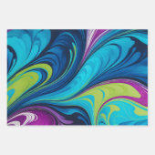 マーブルカラフル紙アートラッピング紙シート ラッピングペーパーシート (正面)