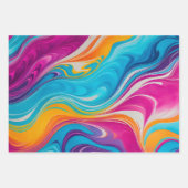 マーブルカラフル紙アートラッピング紙シート ラッピングペーパーシート (正面3)