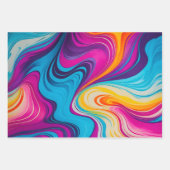 マーブルカラフル紙アートラッピング紙シート ラッピングペーパーシート (正面2)