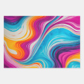 マーブルカラフル紙アートラッピング紙シート ラッピングペーパーシート (正面)