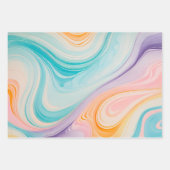 マーブルカラフル紙アートラッピング紙シート ラッピングペーパーシート (正面)
