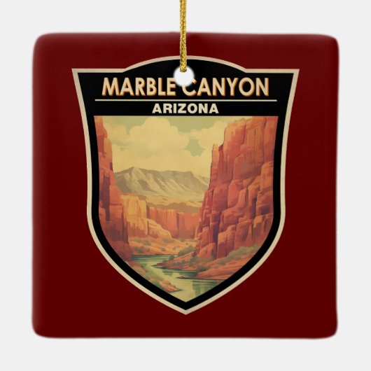 マーブルキャニオンアリゾナ旅行ヴィンテージ セラミックオーナメント (裏面)
