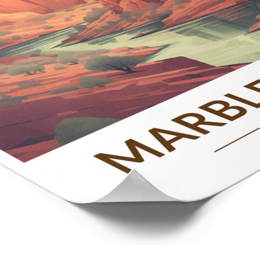 マーブルキャニオンアリゾナ旅行ヴィンテージ ポスター (角)