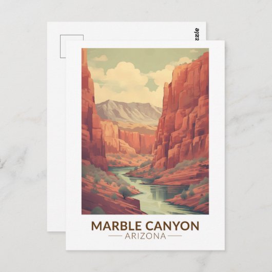 マーブルキャニオンアリゾナ旅行ヴィンテージ ポストカード (正面/裏面)