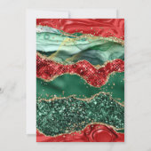 マーブルクリスマスアゲート&金ゴールドグリッタースウィート16 招待状 (裏面)