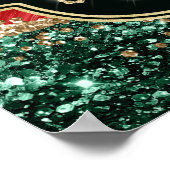 マーブルクリスマスゲート&金ゴールドグリッター誕生日 ポスター (角)