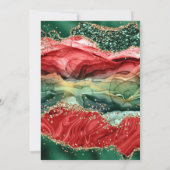 マーブルクリスマスゲート&金ゴールドグリッター誕生日 招待状 (裏面)