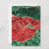 マーブルクリスマスゲート&金ゴールドグリッター誕生日 招待状 (裏面)