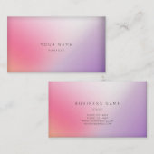マーブルグラデーションパープルピンクミニマルマネージャVip 名刺 (正面/裏面)