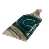 マーブルグリーン金ゴールドエレガントグリッターパーソナライズされた カッティングボード (角)