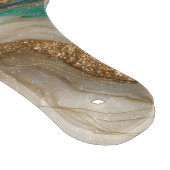 マーブルグリーン金ゴールドエレガントグリッターパーソナライズされた カッティングボード (角)