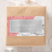 マーブルグレーピンクローズ金ゴールド差出人住所ラベル ラベル (インサイチュ)