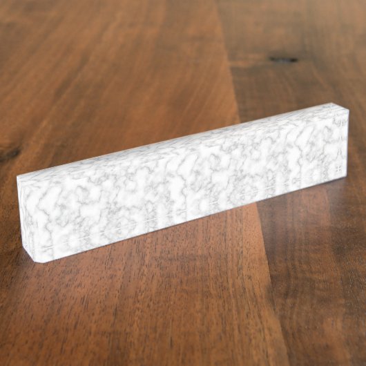 マーブルグレー白大理石石模様背景 デスクネームプレート (側面)