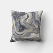 マーブルグレー、白、金ゴールド クッション (裏面)