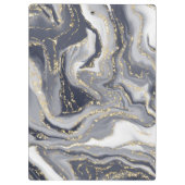 マーブルグレー、白、金ゴールド クリップボード (裏面)