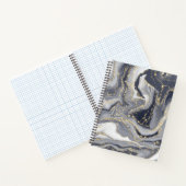マーブルグレー、白、金ゴールド ノートブック (内部)