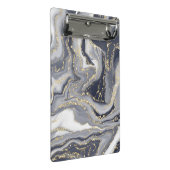 マーブルグレー、白、金ゴールド ミニクリップボード (アングル)