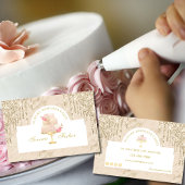 マーブルケーキベーカリーシェフアイボリー赤面金ゴールド 名刺