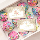 マーブルケーキベーカリーシェフアイボリー赤面金ゴールド 名刺