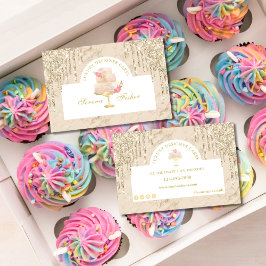 マーブルケーキベーカリーシェフアイボリー赤面金ゴールド 名刺