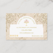 マーブルケーキベーカリーシェフアイボリー赤面金ゴールド 名刺 (裏面)