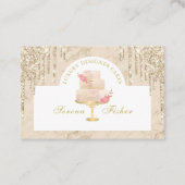 マーブルケーキベーカリーシェフアイボリー赤面金ゴールド 名刺 (正面)