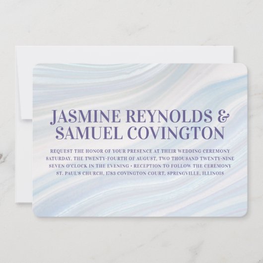 マーブルゲカッコいいード結婚式招待状 招待状 (正面)