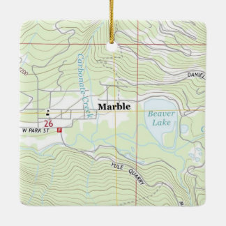 マーブルコロラド州地図 セラミックオーナメント