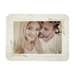 マーブルシックゴールデンレースロマンチック結婚カップル マグネット