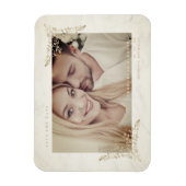 マーブルシックゴールデンレースロマンチック結婚カップル マグネット (縦)