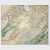 マーブルシャンパイニュ金ゴールドセピアグリーンメタルストローク ラッピングペーパー (フラット)