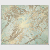 マーブルシャンパイニュ金ゴールドセピアミントメタルストローク ラッピングペーパー (フラット)